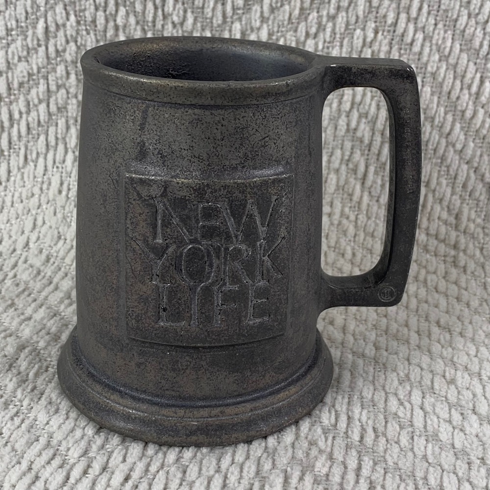 Vintage New York Life Pewter Stein Mug Collectible‎ Commemorative Restaurant Ad